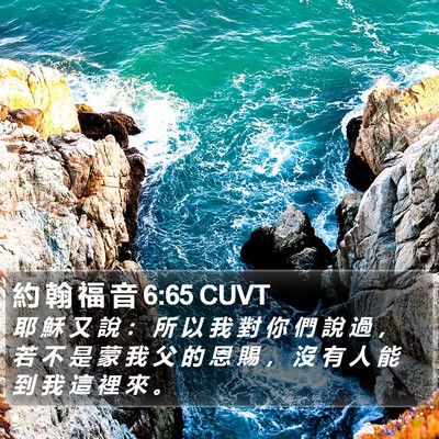 約 翰 福 音 6:65 CUVT Bible Verse Image