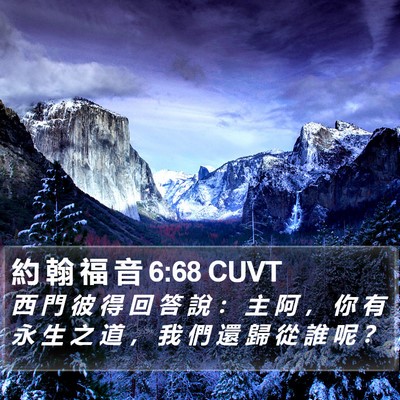 約 翰 福 音 6:68 CUVT Bible Verse Image