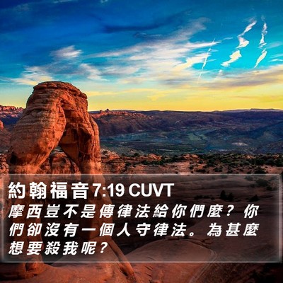 約 翰 福 音 7:19 CUVT Bible Verse Image