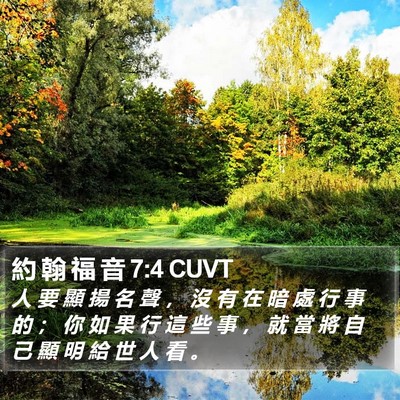 約 翰 福 音 7:4 CUVT Bible Verse Image