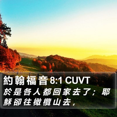 約 翰 福 音 8:1 CUVT Bible Verse Image