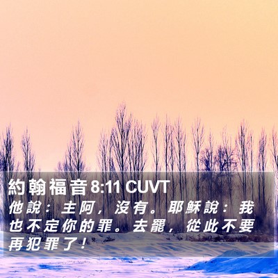 約 翰 福 音 8:11 CUVT Bible Verse Image