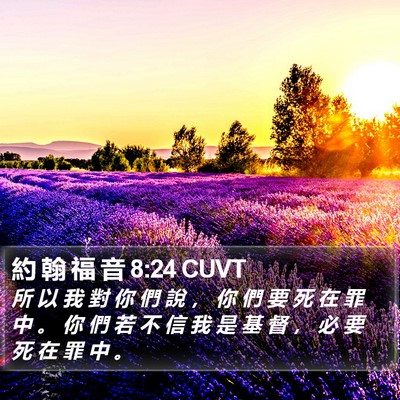 約 翰 福 音 8:24 CUVT Bible Verse Image