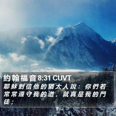 約 翰 福 音 8:31 CUVT Bible Verse Image