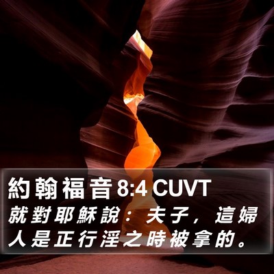 約 翰 福 音 8:4 CUVT Bible Verse Image