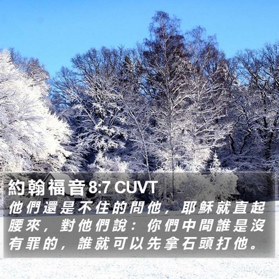 約 翰 福 音 8:7 CUVT Bible Verse Image