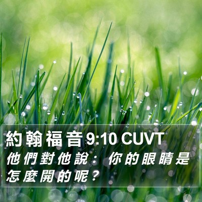 約 翰 福 音 9:10 CUVT Bible Verse Image
