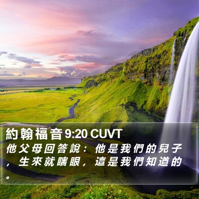 約 翰 福 音 9:20 CUVT Bible Verse Image