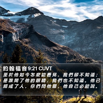 約 翰 福 音 9:21 CUVT Bible Verse Image
