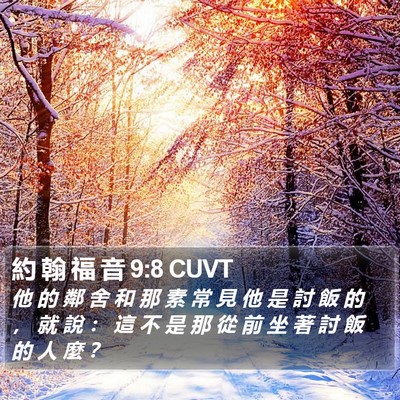約 翰 福 音 9:8 CUVT Bible Verse Image