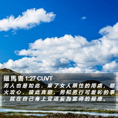 羅 馬 書 1:27 CUVT Bible Verse Image