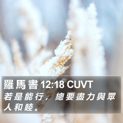 羅 馬 書 12:18 CUVT Bible Verse Image
