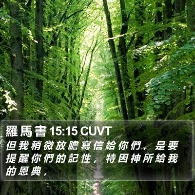 羅 馬 書 15:15 CUVT Bible Verse Image