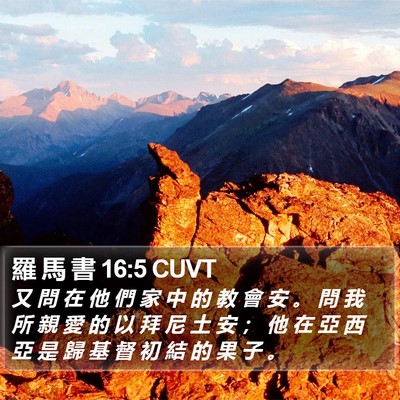 羅 馬 書 16:5 CUVT Bible Verse Image