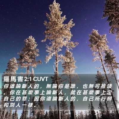 羅 馬 書 2:1 CUVT Bible Verse Image