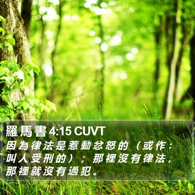 羅 馬 書 4:15 CUVT Bible Verse Image