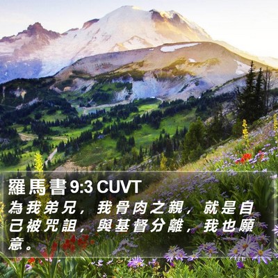 羅 馬 書 9:3 CUVT Bible Verse Image