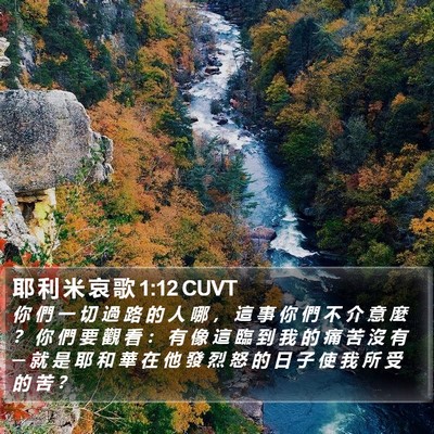 耶 利 米 哀 歌 1:12 CUVT Bible Verse Image