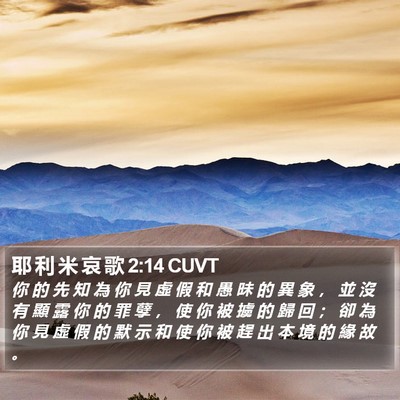 耶 利 米 哀 歌 2:14 CUVT Bible Verse Image