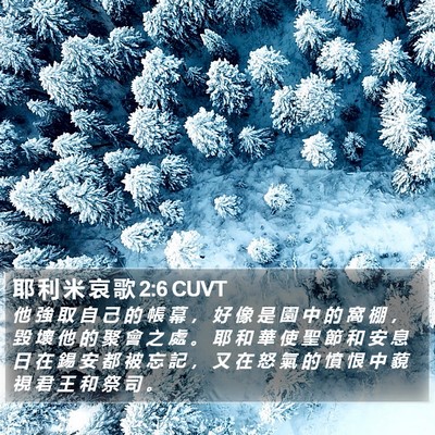 耶 利 米 哀 歌 2:6 CUVT Bible Verse Image
