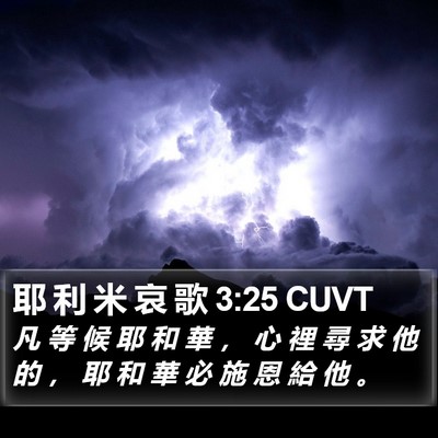 耶 利 米 哀 歌 3:25 CUVT Bible Verse Image