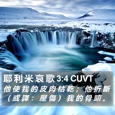 耶 利 米 哀 歌 3:4 CUVT Bible Verse Image