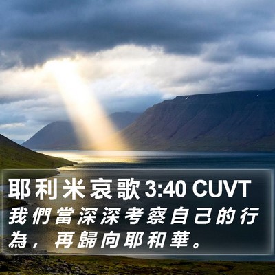 耶 利 米 哀 歌 3:40 CUVT Bible Verse Image