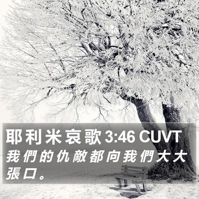 耶 利 米 哀 歌 3:46 CUVT Bible Verse Image