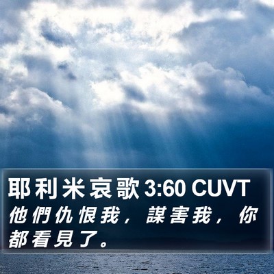 耶 利 米 哀 歌 3:60 CUVT Bible Verse Image