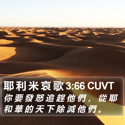 耶 利 米 哀 歌 3:66 CUVT Bible Verse Image
