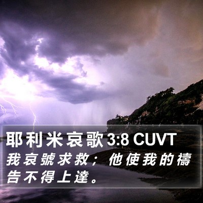 耶 利 米 哀 歌 3:8 CUVT Bible Verse Image