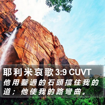 耶 利 米 哀 歌 3:9 CUVT Bible Verse Image