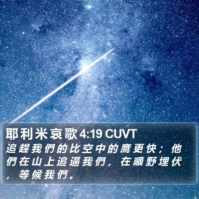 耶 利 米 哀 歌 4:19 CUVT Bible Verse Image