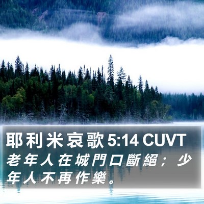 耶 利 米 哀 歌 5:14 CUVT Bible Verse Image
