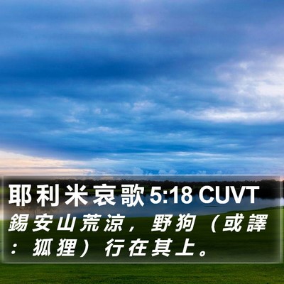耶 利 米 哀 歌 5:18 CUVT Bible Verse Image