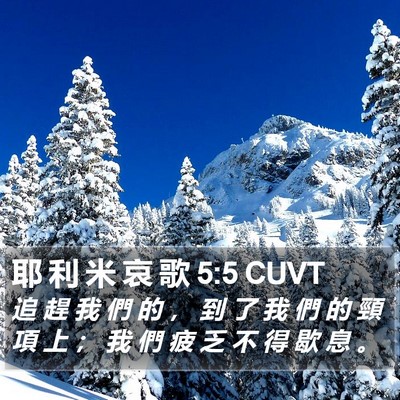 耶 利 米 哀 歌 5:5 CUVT Bible Verse Image
