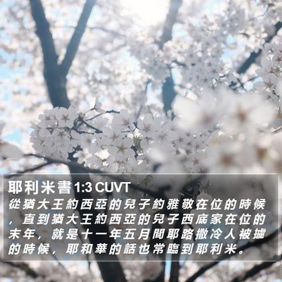 耶 利 米 書 1:3 CUVT Bible Verse Image