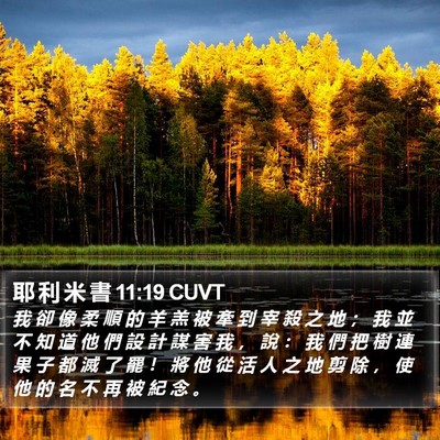 耶 利 米 書 11:19 CUVT Bible Verse Image