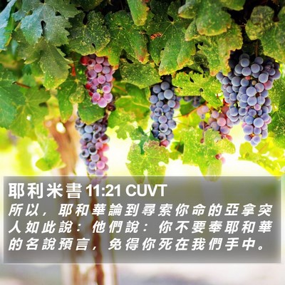 耶 利 米 書 11:21 CUVT Bible Verse Image