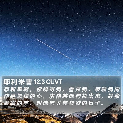 耶 利 米 書 12:3 CUVT Bible Verse Image