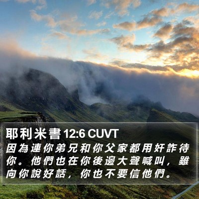 耶 利 米 書 12:6 CUVT Bible Verse Image