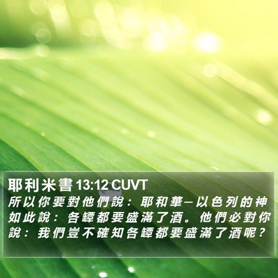 耶 利 米 書 13:12 CUVT Bible Verse Image