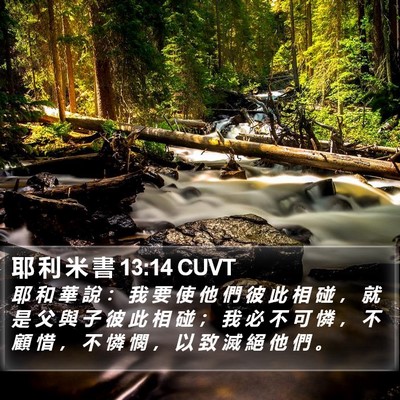 耶 利 米 書 13:14 CUVT Bible Verse Image