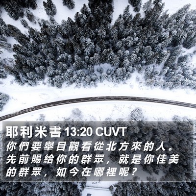 耶 利 米 書 13:20 CUVT Bible Verse Image