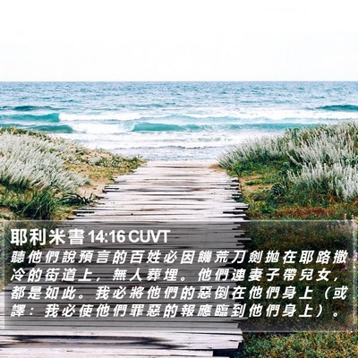 耶 利 米 書 14:16 CUVT Bible Verse Image