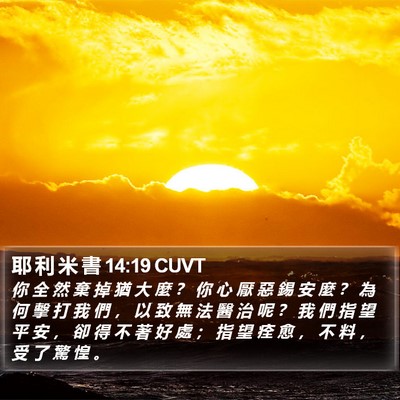 耶 利 米 書 14:19 CUVT Bible Verse Image