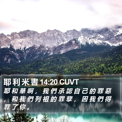 耶 利 米 書 14:20 CUVT Bible Verse Image