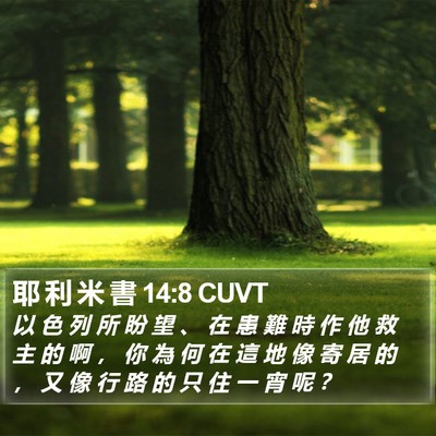 耶 利 米 書 14:8 CUVT Bible Verse Image