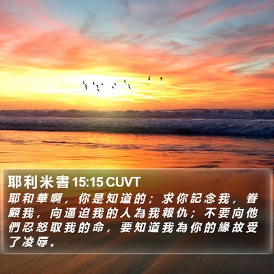 耶 利 米 書 15:15 CUVT Bible Verse Image