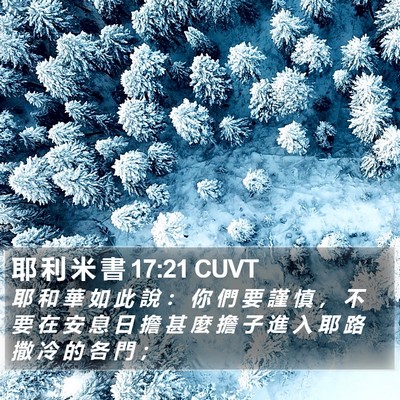 耶 利 米 書 17:21 CUVT Bible Verse Image